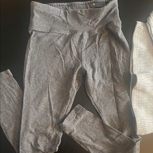 Justice Gray Heather Stretch Leggings and Zara ribbed top